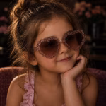 Golden brown heart sunglasses girls8