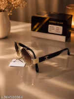women trendy goggles with beautiful golden black frame - Image 3