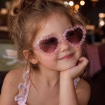 Heart pink sunglasses for girls